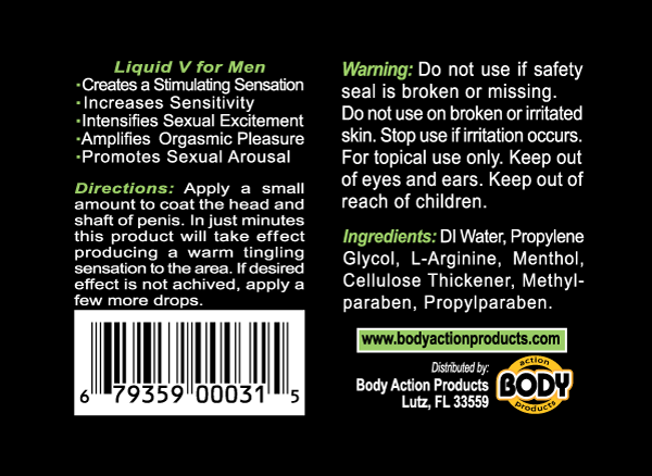 Liquid V Men Bottle .5 Oz Carded - Sex Aides