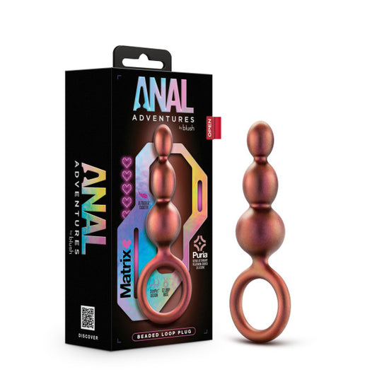 Anal Adventures Matrix Beaded Loop Plug Copper - Sex Aides