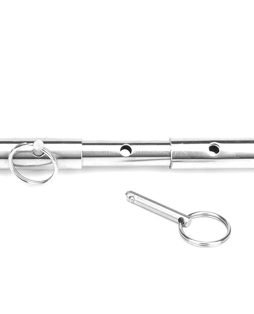 Lux Fetish Expandable Spreader Bar Set 35-47in W- Detachable Leatherette Cuffs - Sex Aides