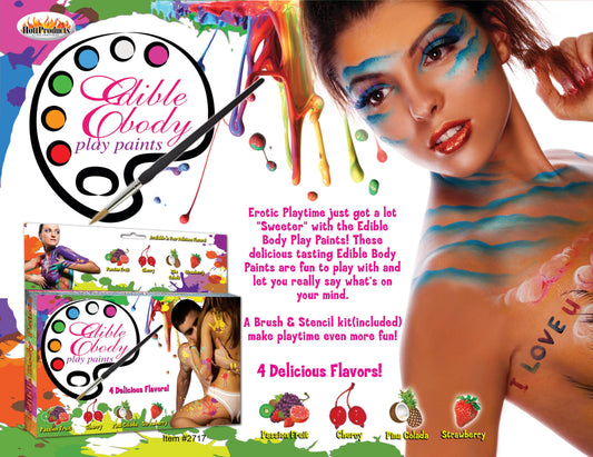 Edible Body Paints 4 Pack Box - Sex Aides