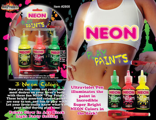 Neon Body Paints 3pk Carded - Sex Aides