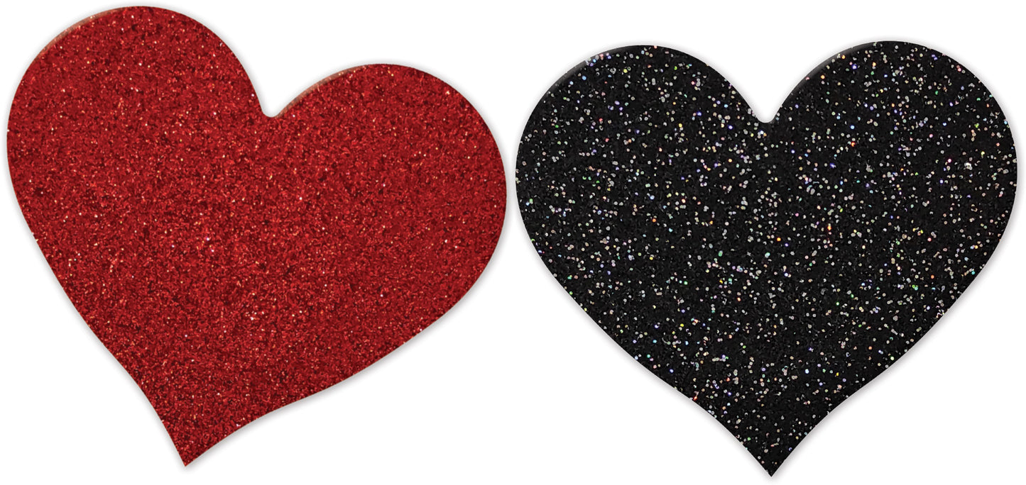 Nipplicious Heart Shaped Glitter Pasties 2pk - Sex Aides