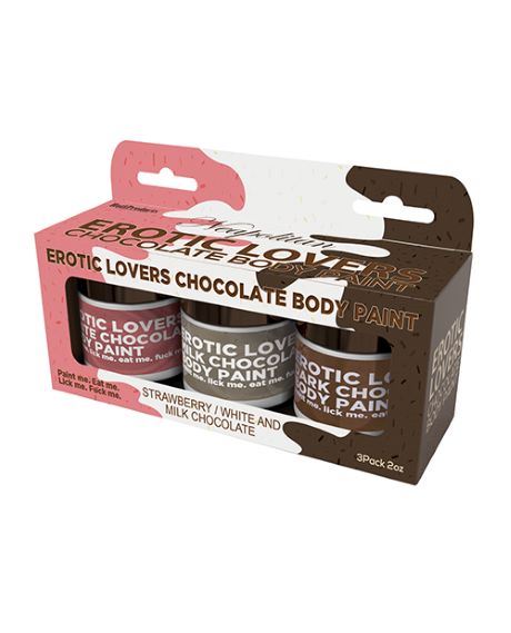 Erotic Chocolate Body Paints White Milk & Strawberry - Sex Aides