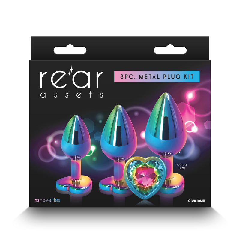 Rear Assets Multicolor Rainbow Heart Trainer Kit - Sex Aides