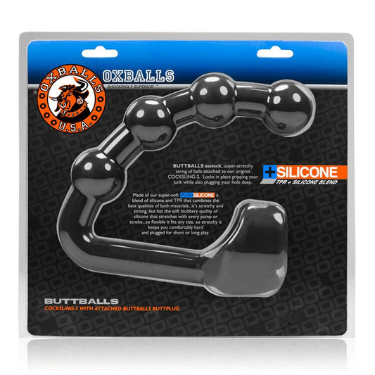 Buttballs Asslock & Cocksling Oxballs Silicone-tpr Blend Black Ice - Sex Aides