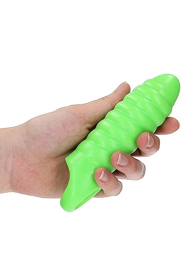 Glow Swirl Thick Stretchy Penis Sleeve Glow In The Dark - Sex Aides