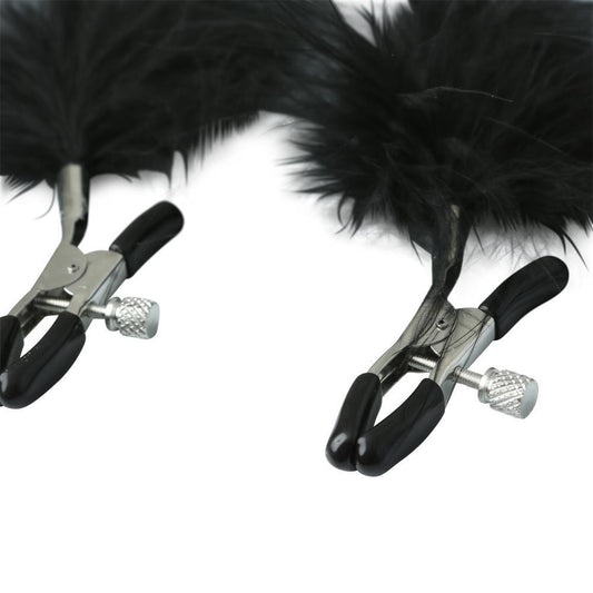 Sex & Mischief Feathered Nipple Clamps - Sex Aides