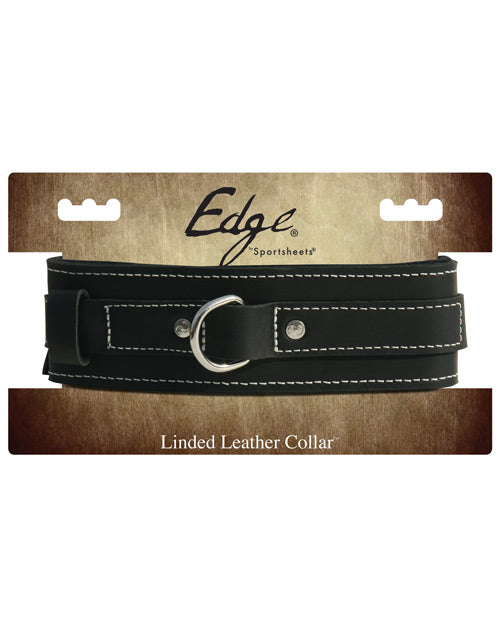 Edge Lined Leather Collar - Sex Aides