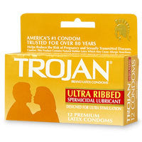 Trojan Stimulations Ultra Ribbed 12 Pack - Sex Aides