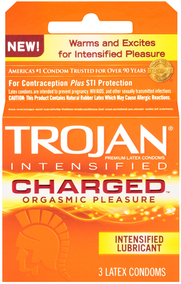 Trojan Intensified Charged 3 Pack - Sex Aides