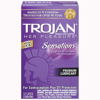 Trojan Her Pleasure Sensations 12 Pack - Sex Aides