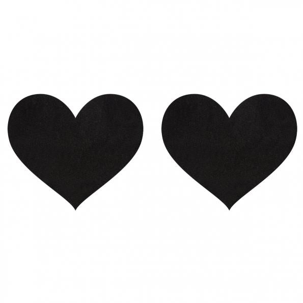 Pasties Black Satin Heart - Sex Aides