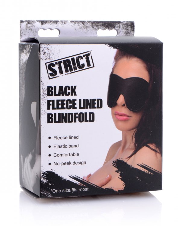 Strict Black Fleece Lined Blindfold - Sex Aides