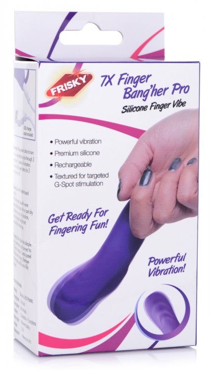 Frisky 7x Finger Bang'her Pro Finger Vibe Purple - Sex Aides