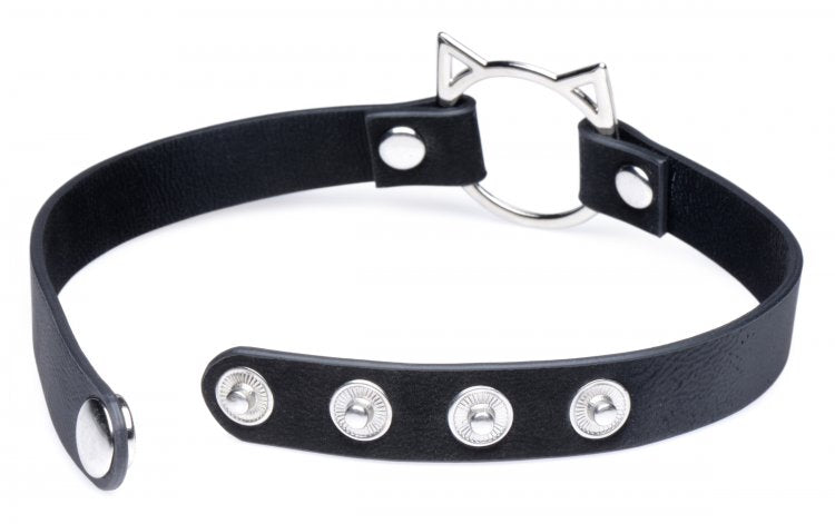 Master Series Kinky Kitty Ring Slim Choker Black - Sex Aides