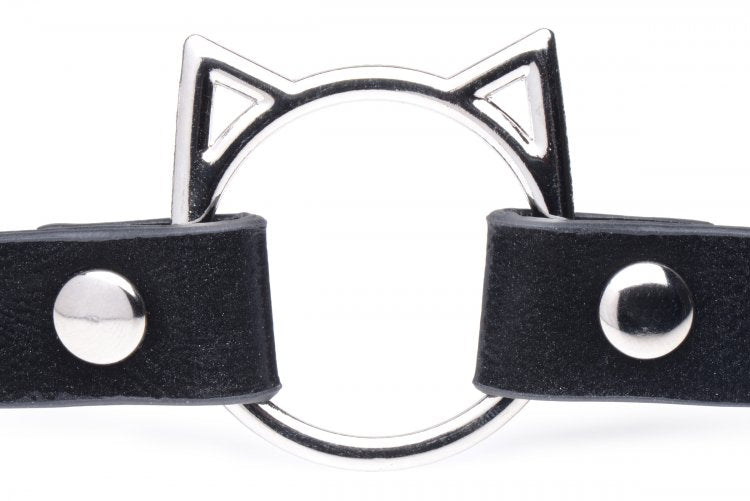 Master Series Kinky Kitty Ring Slim Choker Black - Sex Aides