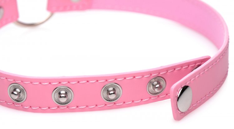 Master Series Kinky Kitty Ring Slim Choker Pink - Sex Aides